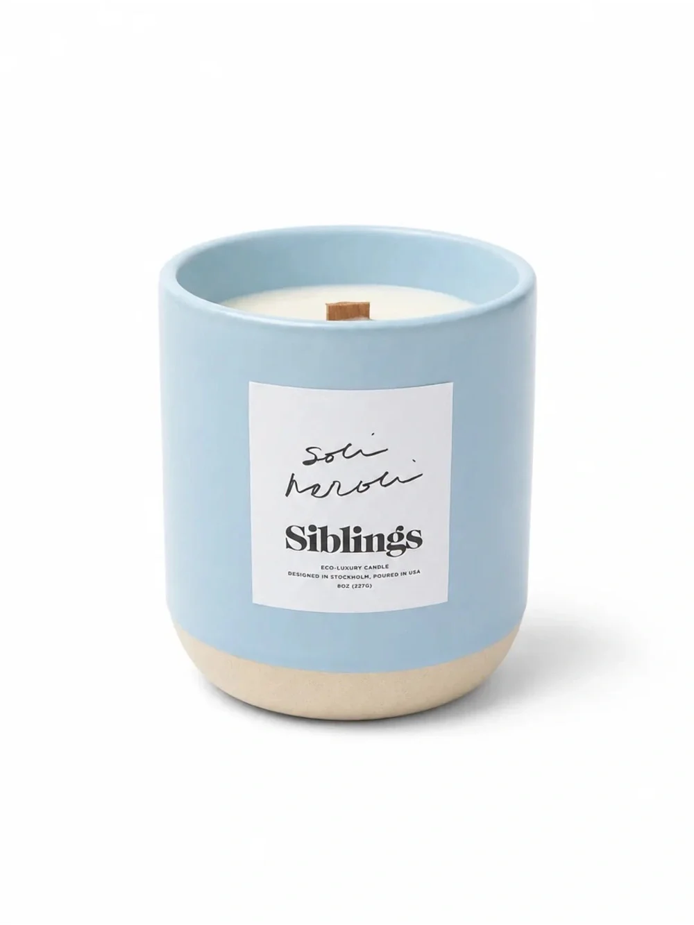 Siblings Ceramic Candle - Light Blue Soli Neroli forever candle limited edition